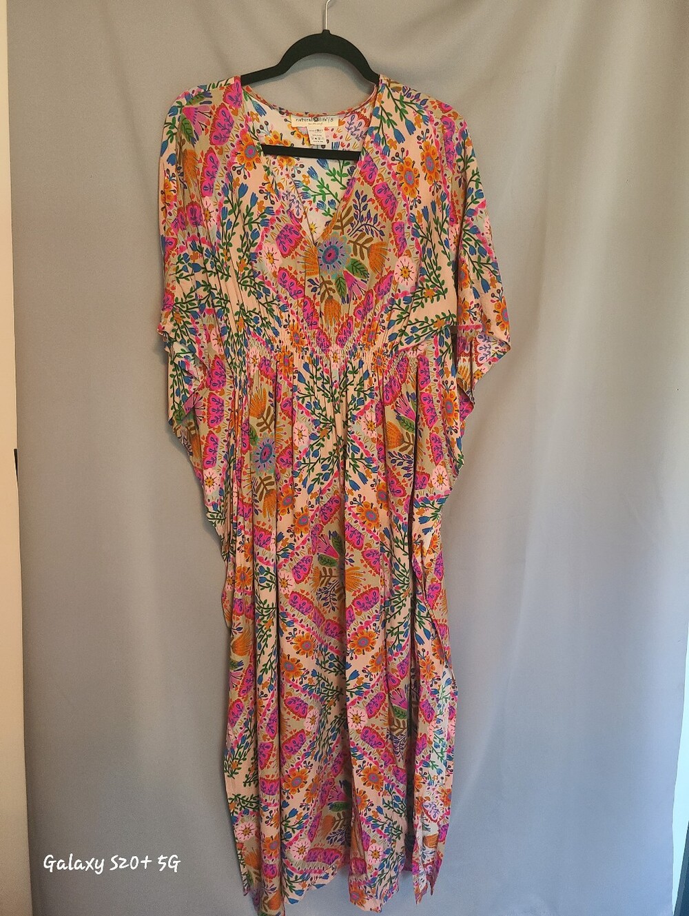 NATURAL LIFE Pink and Cream Floral Boho Maxi Dress